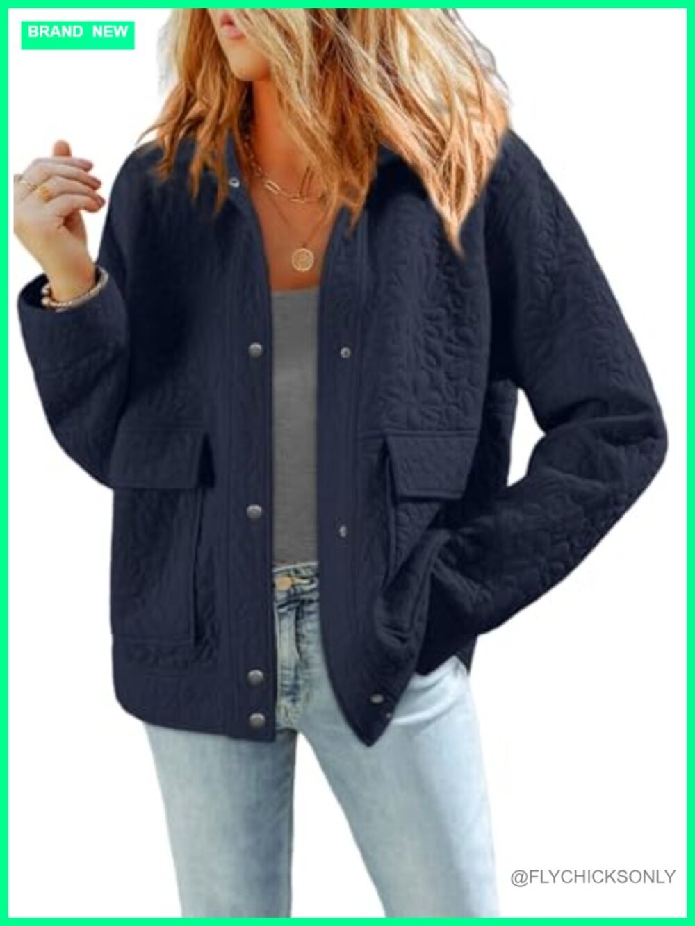 Casual Button Down Jacquard Jacket Long Sleeve Loose Fit Fall Winter Coat